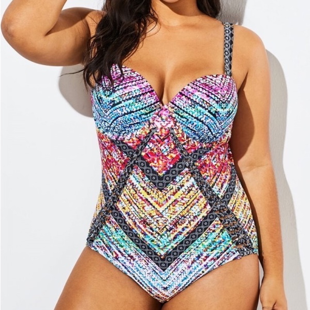 Technicolor One Piece Swimsuit